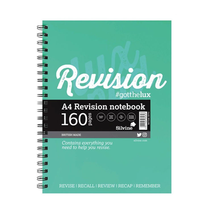 Picture of 4823-Silvine Wirebound Revision Notebook 160 Pages Green